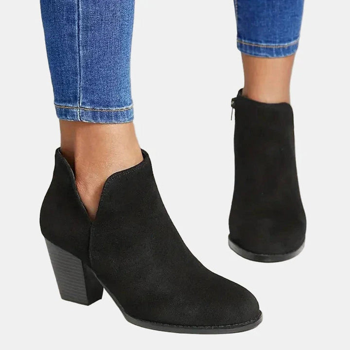 Black Ankle Boots Women with Arch Support, Stylish Orthopedic Design, Block Heel & Side Zipper for All-Day Comfort 5