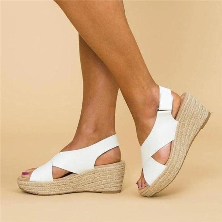 Black Wedge Sandals for Women - Trendy Cross-Strap Wedge Heels for Summer Fashion 4