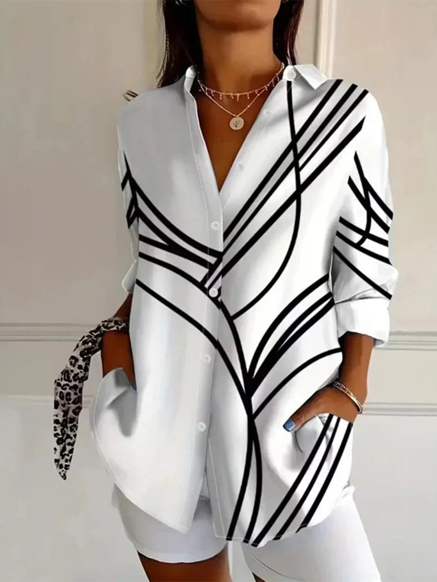 Blouse for Women - Vintage Casual Long Sleeve Style, Effortless Everyday Fashion 0