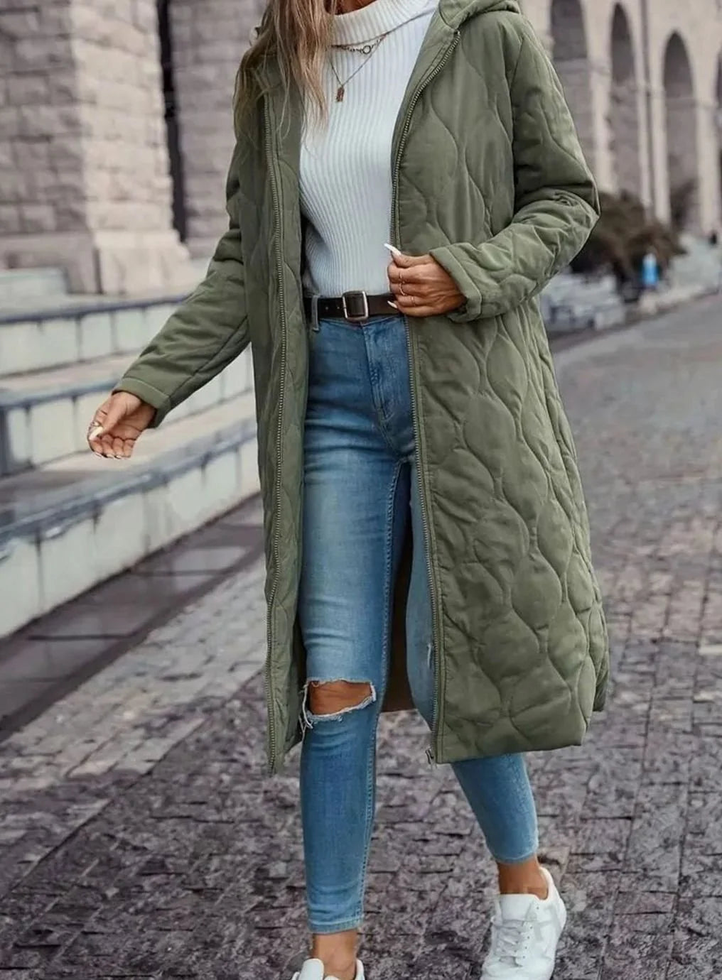 Charlotte | Women's Winter Jacket Quilted Hooded Jacket with Zipper 3