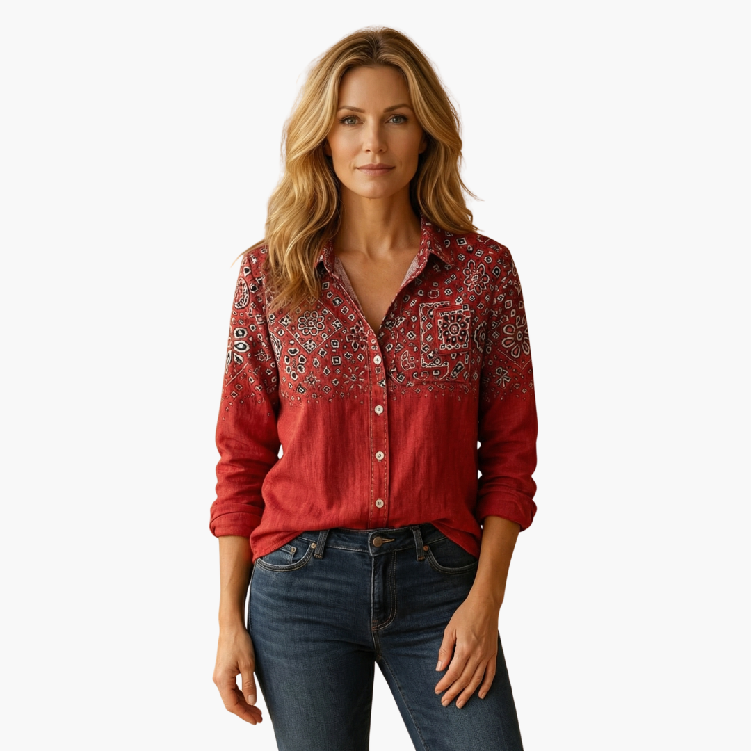 Classic Women's Button-Down Shirt with Long Sleeves - Versatile Women's Blouse for Any Occasion 1