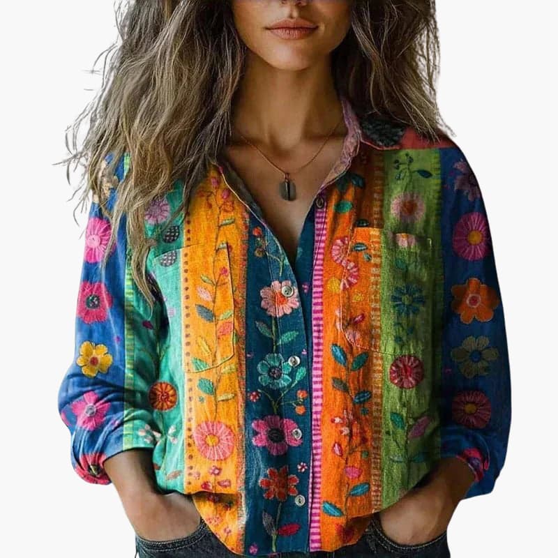 Classic Women's Button-Down Shirt with Long Sleeves - Versatile Women's Blouse for Any Occasion 10