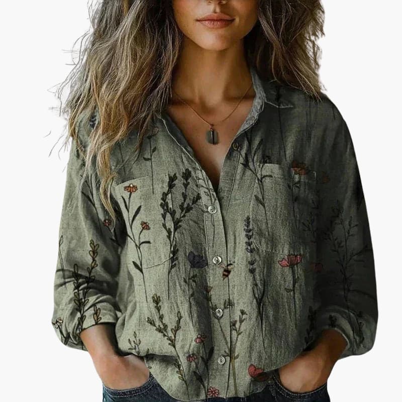 Classic Women's Button-Down Shirt with Long Sleeves - Versatile Women's Blouse for Any Occasion 6