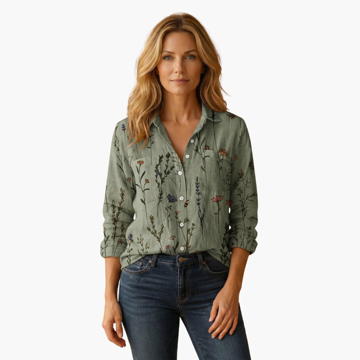Classic Women's Button-Down Shirt with Long Sleeves - Versatile Women's Blouse for Any Occasion 7