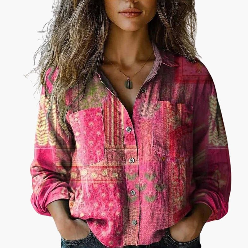Classic Women's Button-Down Shirt with Long Sleeves - Versatile Women's Blouse for Any Occasion 9