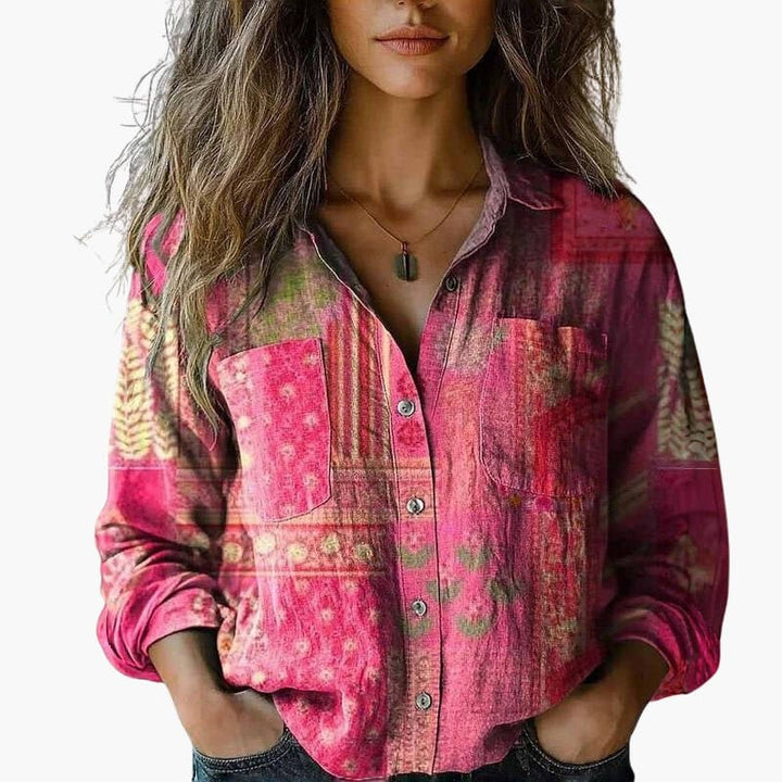 Classic Women's Button-Down Shirt with Long Sleeves - Versatile Women's Blouse for Any Occasion 9
