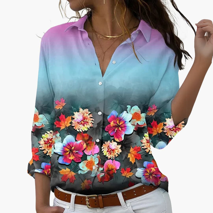 Colorblock Floral Blouse for Women - Chic & Comfortable Summer Top 5