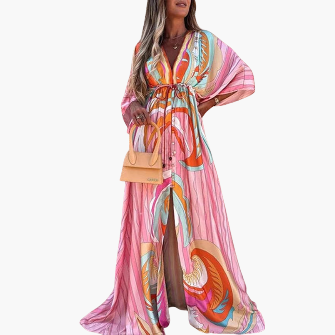 Colorful Maxi Dress for Women - Vibrant Floral Summer Dress 1