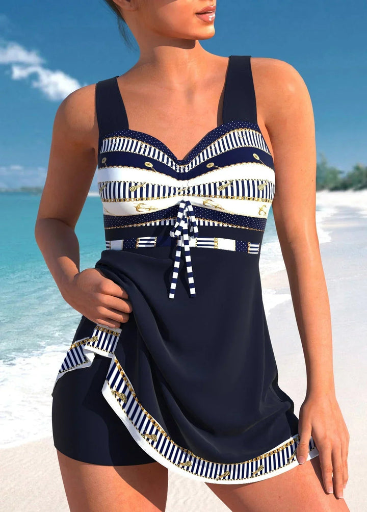 Comfortable Skirted Two-Piece Women's Swimsuit - Quick-Dry Swimwear for Beach and Pool Fun 0