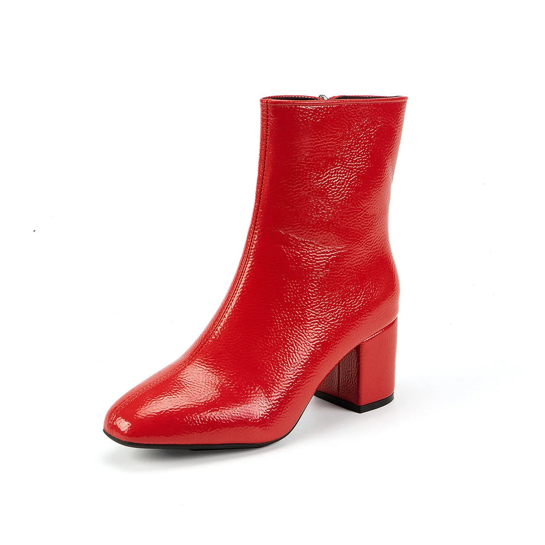 Damen Stiefeletten mit Blockabsatz und Reißverschluss 5