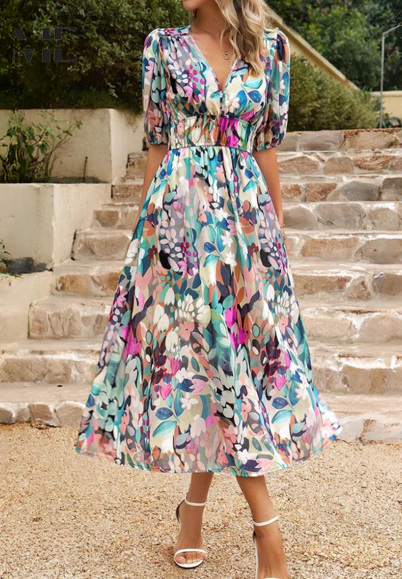 Elegant Floral Maxi Dress for Women - Summer Casual Style 3