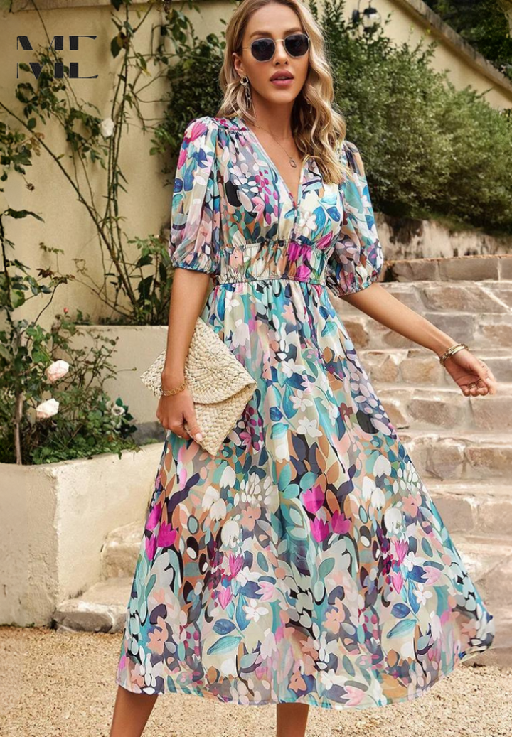 Elegant Floral Maxi Dress for Women - Summer Casual Style 4