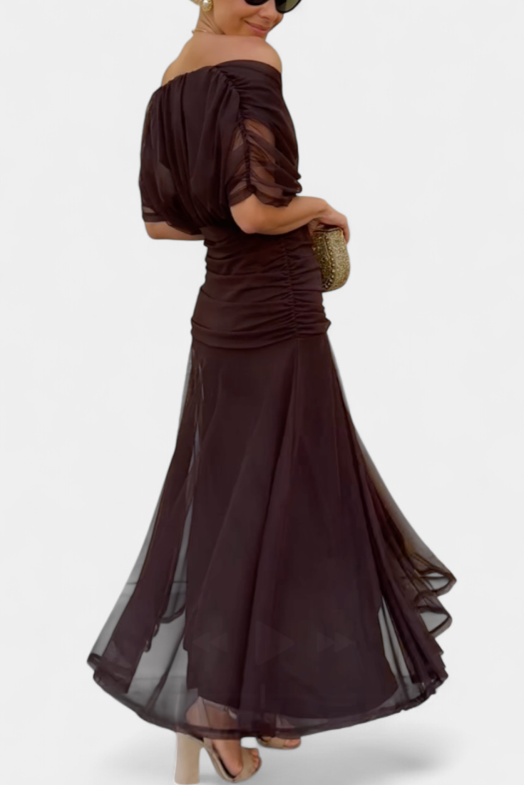 Elegant Floral Maxi Dress for Women - V-Neck, Pleated Waistband, Summer Dresses 2