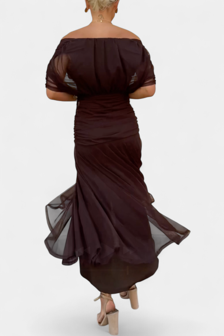 Elegant Floral Maxi Dress for Women - V-Neck, Pleated Waistband, Summer Dresses 3