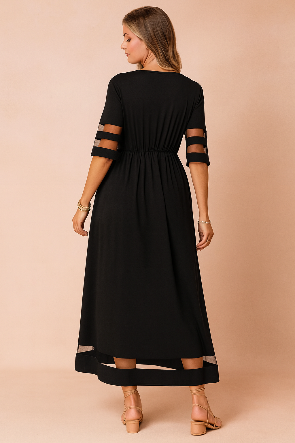 Elegant Maxi Dress for Women - Timeless Round Neck Design 2