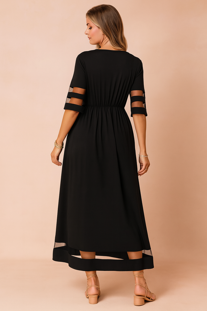 Elegant Maxi Dress for Women - Timeless Round Neck Design 2