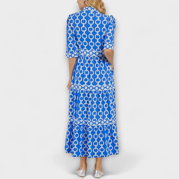 Elegant Midi Dress with Chain Pattern for Women - Flattering and Versatile 7