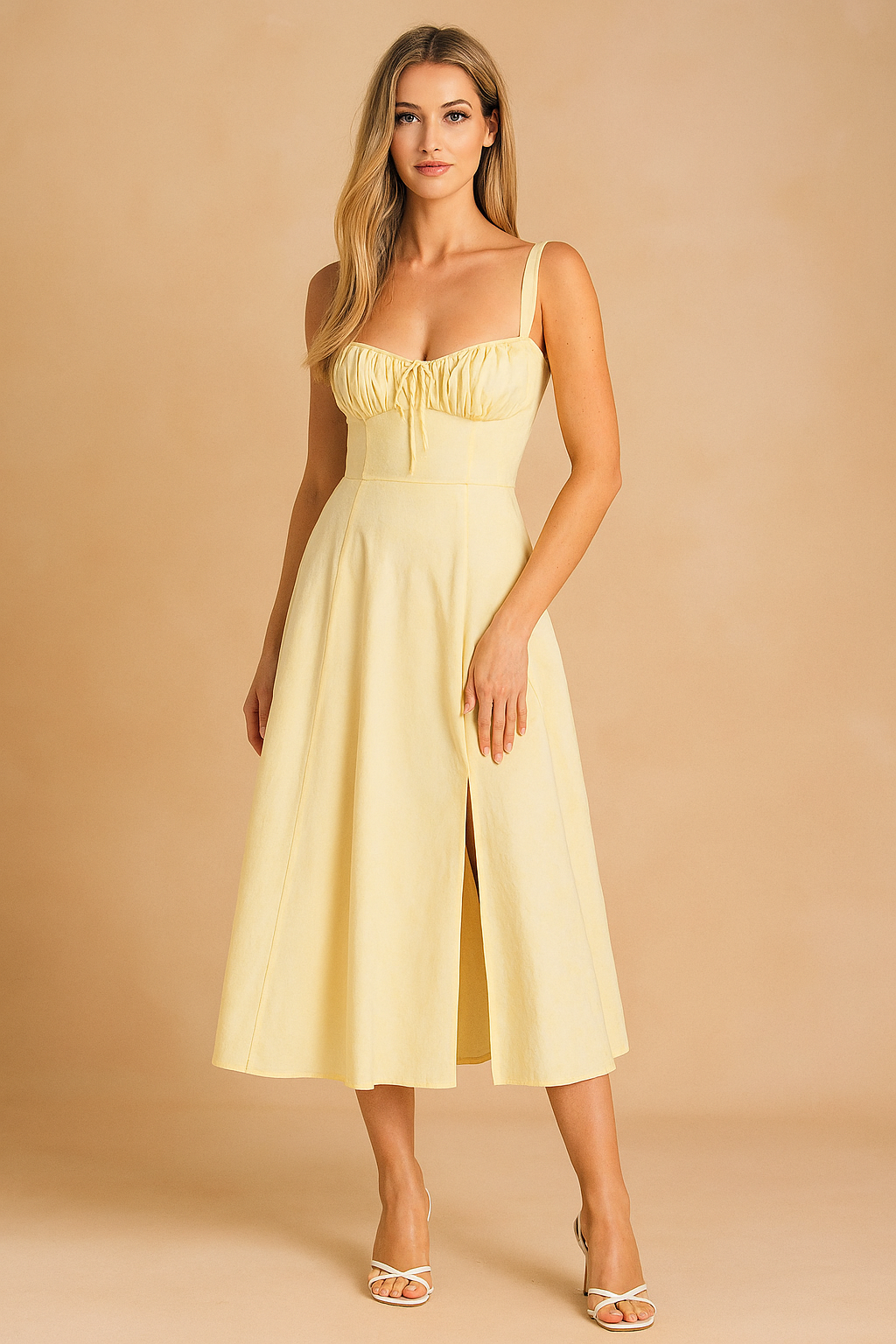 Elegant Midi Dress with Corset Neckline for Women - Summer Fashion 5