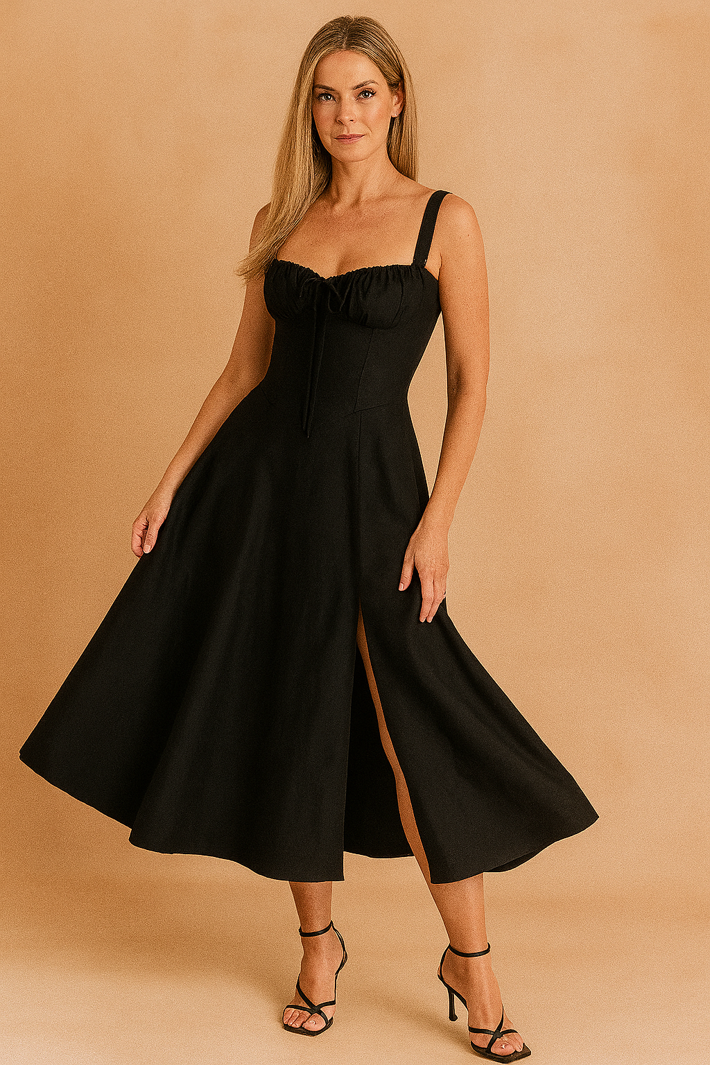 Elegant Midi Dress with Corset Neckline for Women - Summer Fashion 7