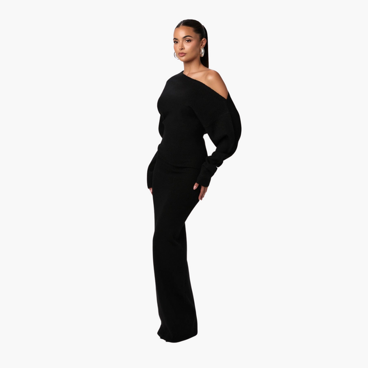 Elegant Off-Shoulder Maxi Dress for Women - Stylish Evening Wear 0