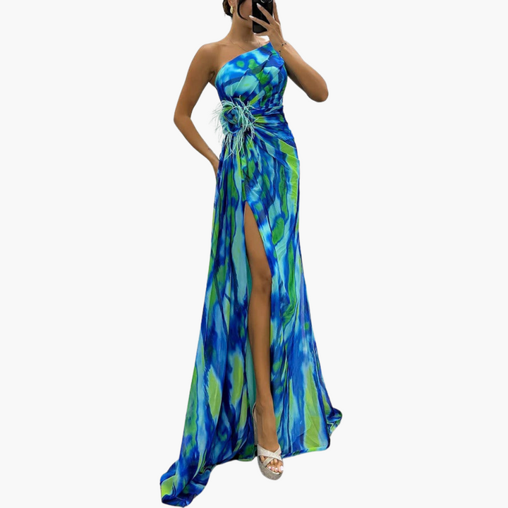 Elegant One Shoulder Maxi Dress for Women - Stylish Summer Dress for Events and Outings 0