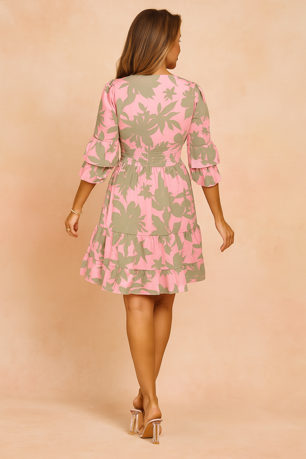 Elegant Pink Midi Dress for Women - Summer Party & Casual Wear 1