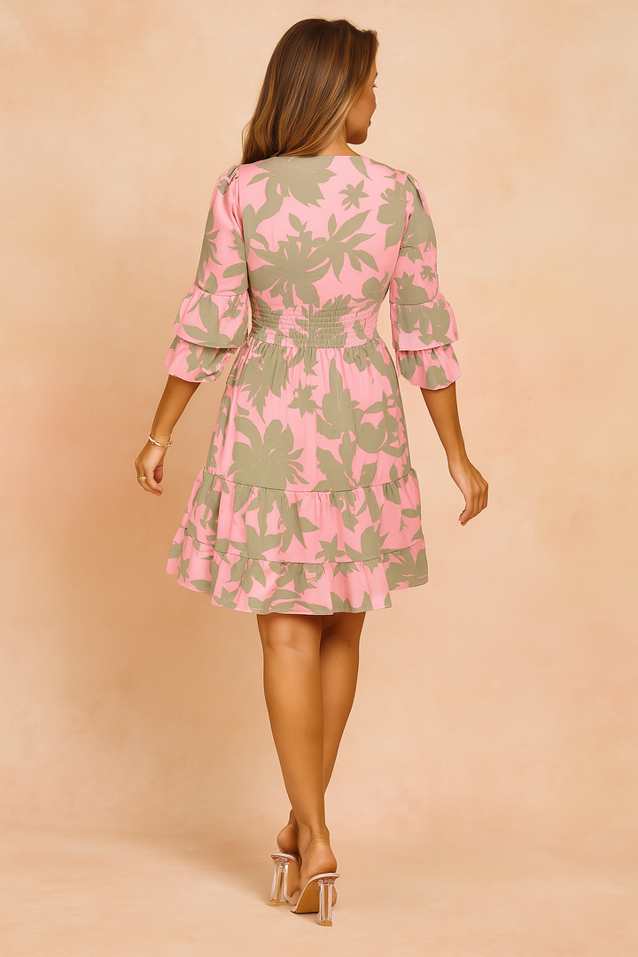 Elegant Pink Midi Dress for Women - Summer Party & Casual Wear 1