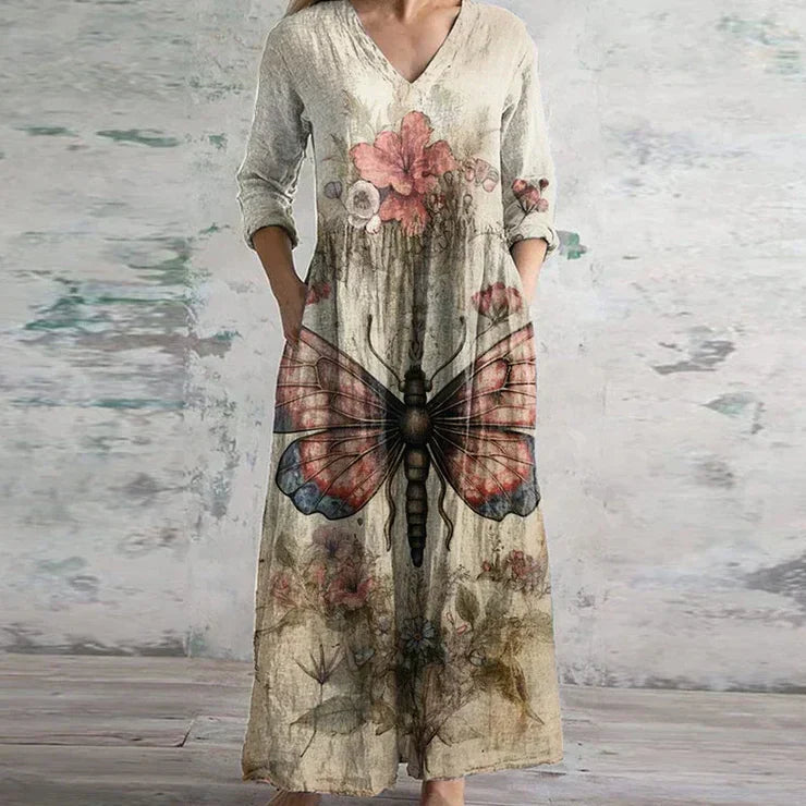 Elegant Retro Maxi Dress for Women - Vintage-Inspired Summer Style 2