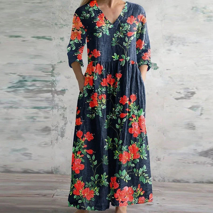 Elegant Retro Maxi Dress for Women - Vintage-Inspired Summer Style 3