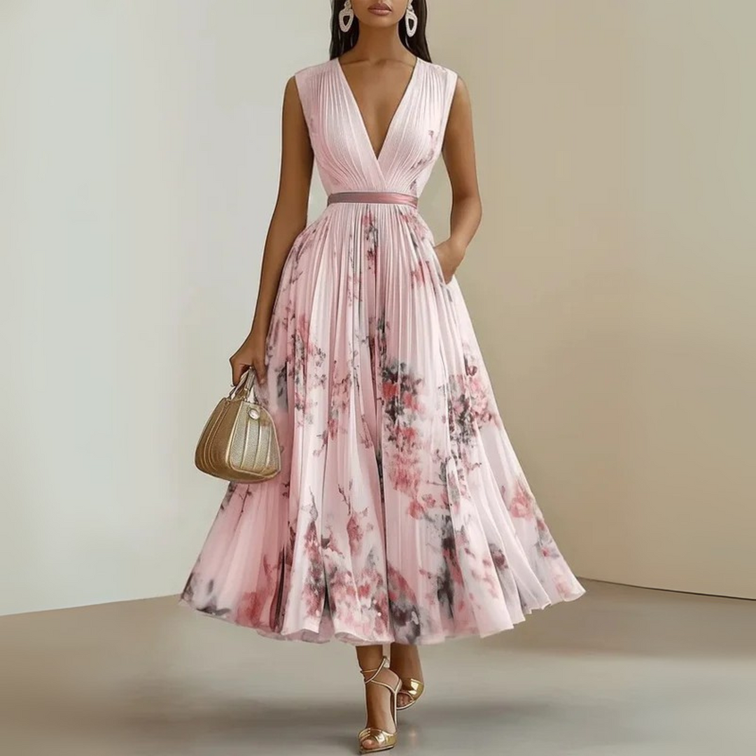 Elegant Sleeveless Summer Maxi Dress for Women - Flattering V-Neck Design 2