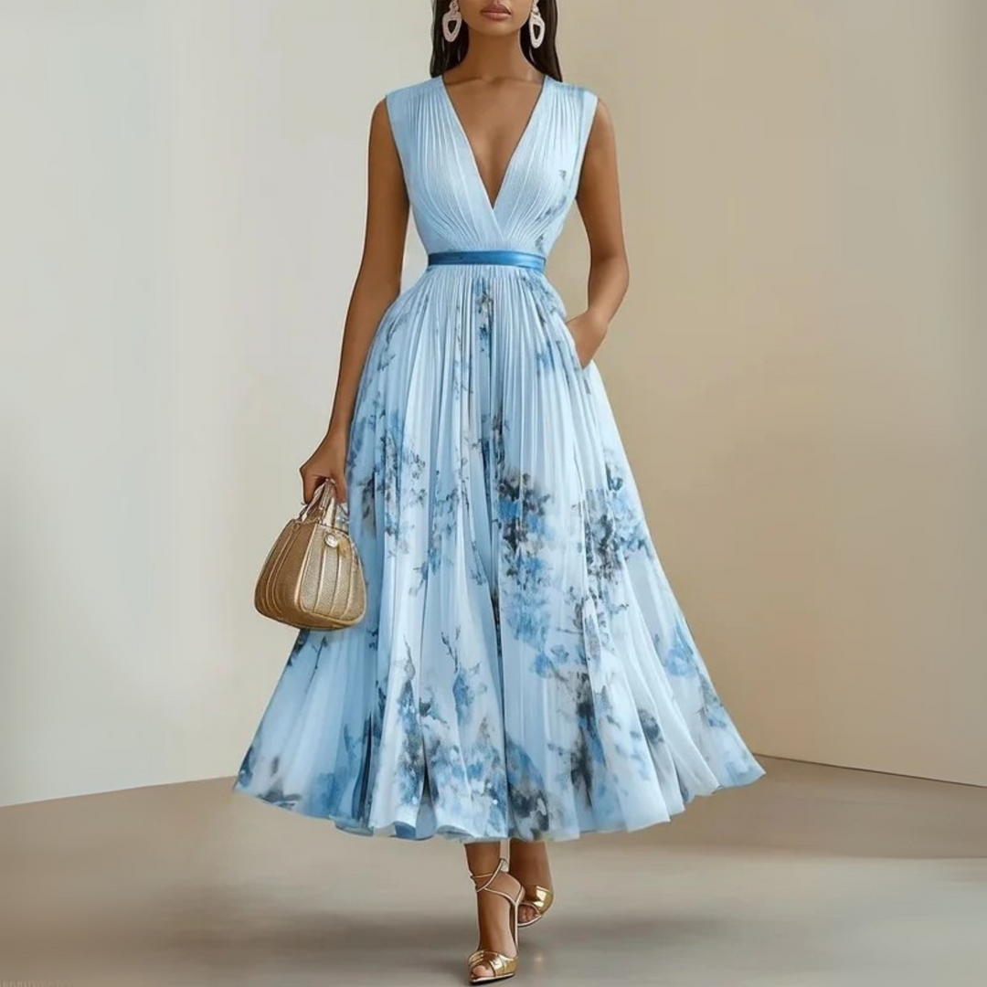Elegant Sleeveless Summer Maxi Dress for Women - Flattering V-Neck Design 3
