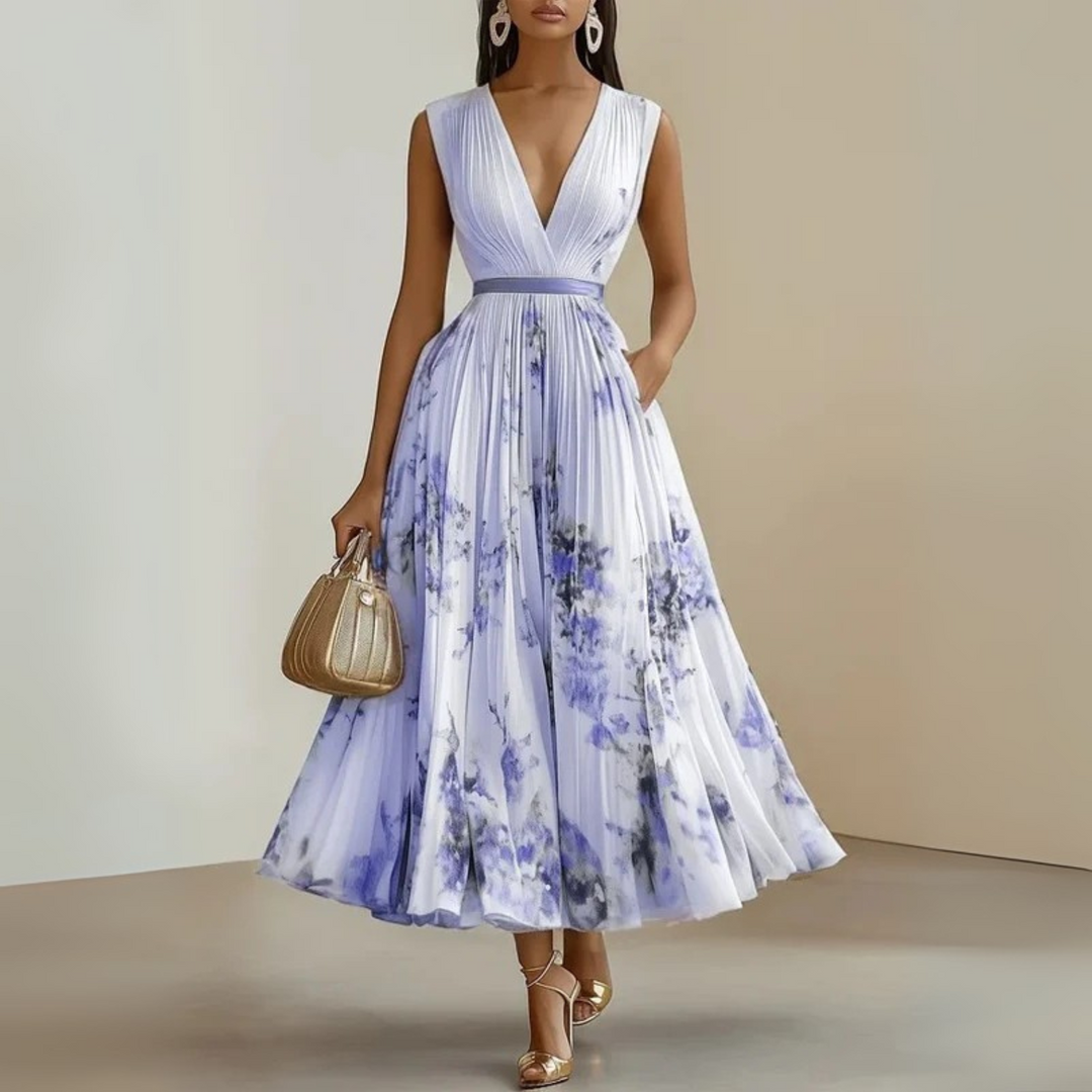 Elegant Sleeveless Summer Maxi Dress for Women - Flattering V-Neck Design 5