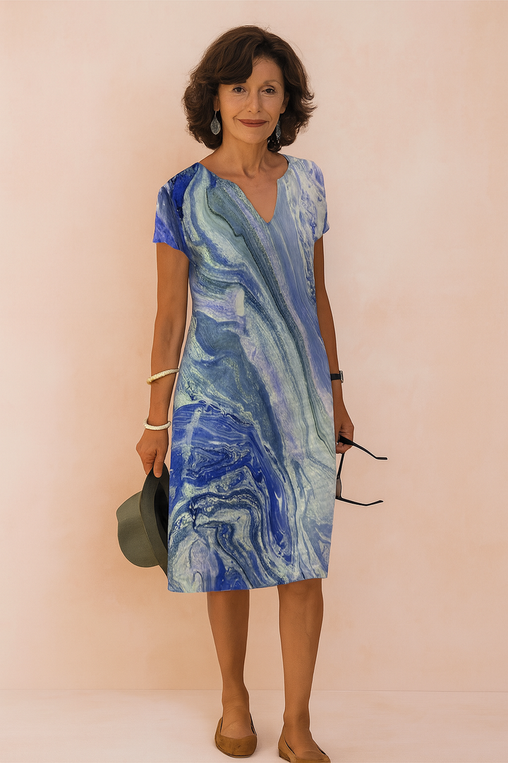 Elegant Summer Dress with V-Neckline for Women - Perfect for Beach and Garden Parties 2