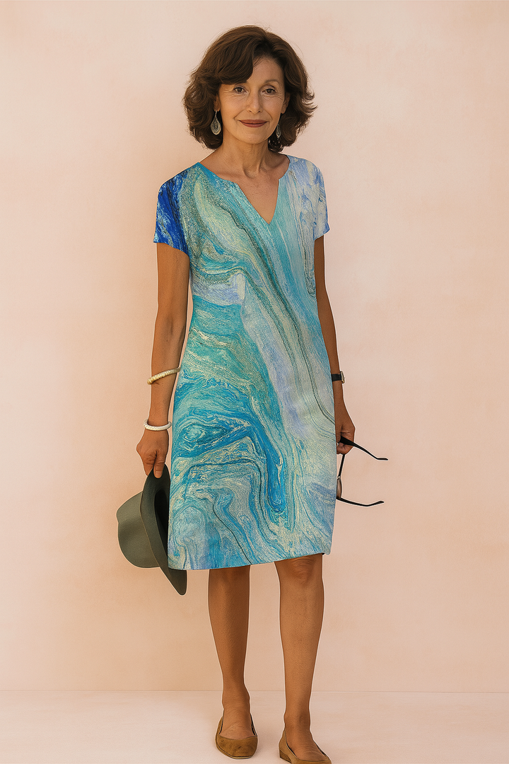 Elegant Summer Dress with V-Neckline for Women - Perfect for Beach and Garden Parties 3