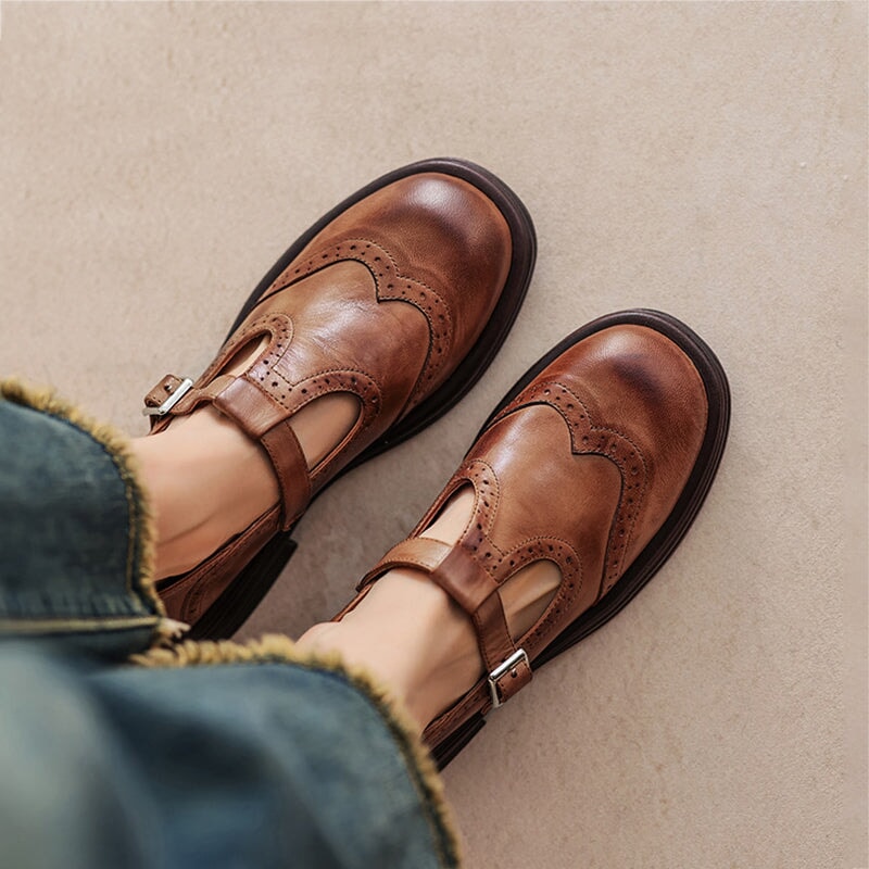 Elegant Vegan Leather Mary Jane Sandal for Women - All-Day Comfort 1