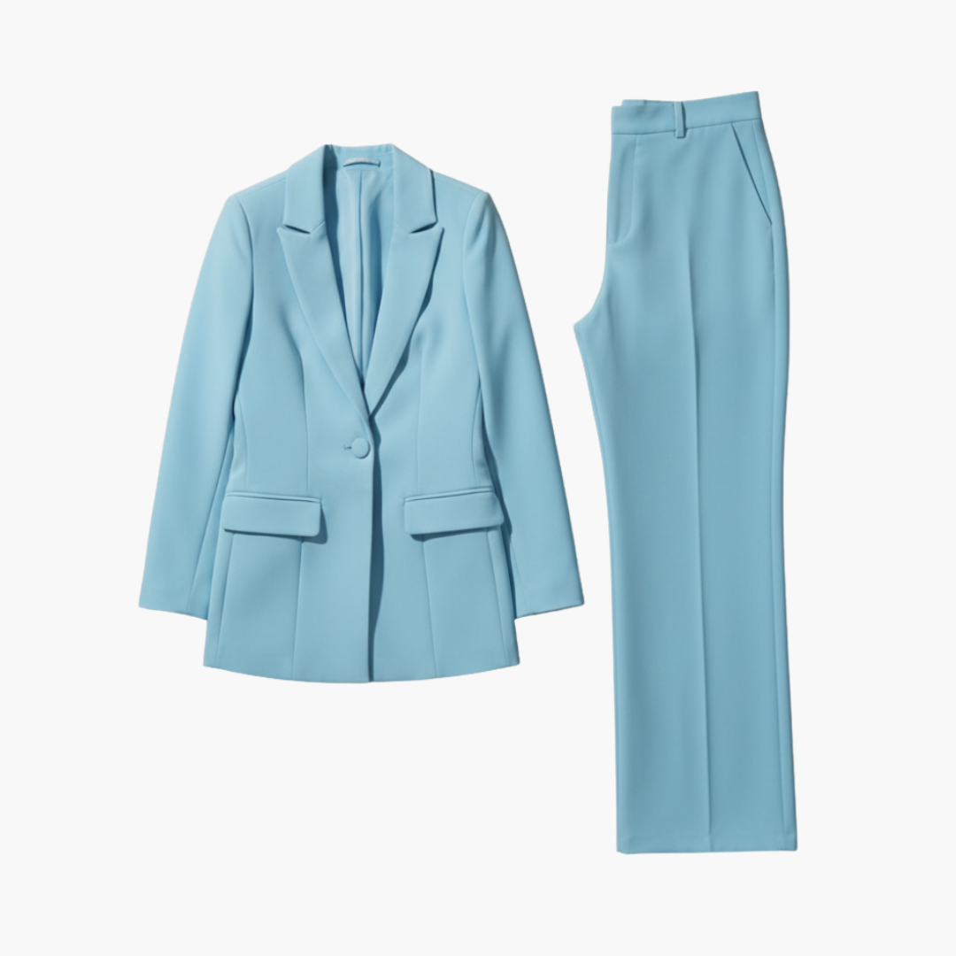 Elegant Women's Suit Set - Tailored Blazer and Straight Leg Pants for Office and Formal Wear 1