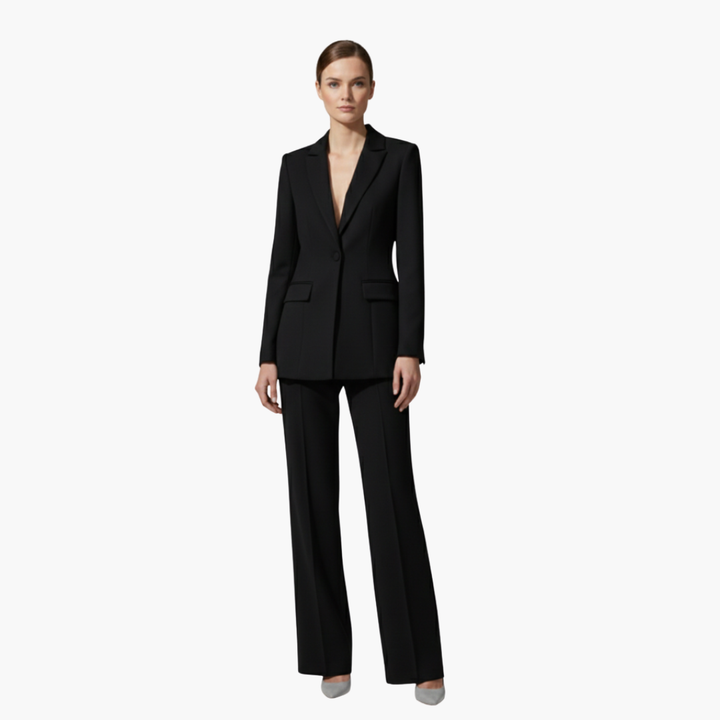 Elegant Women's Suit Set - Tailored Blazer and Straight Leg Pants for Office and Formal Wear 10