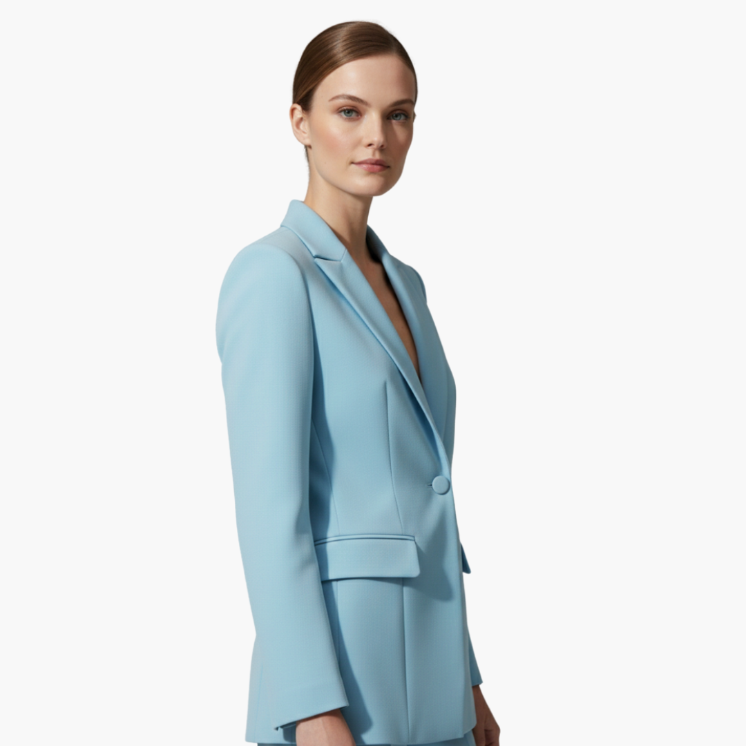 Elegant Women's Suit Set - Tailored Blazer and Straight Leg Pants for Office and Formal Wear 4