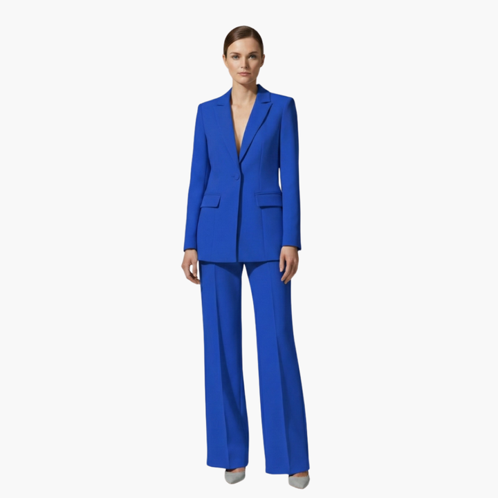 Elegant Women's Suit Set - Tailored Blazer and Straight Leg Pants for Office and Formal Wear 6