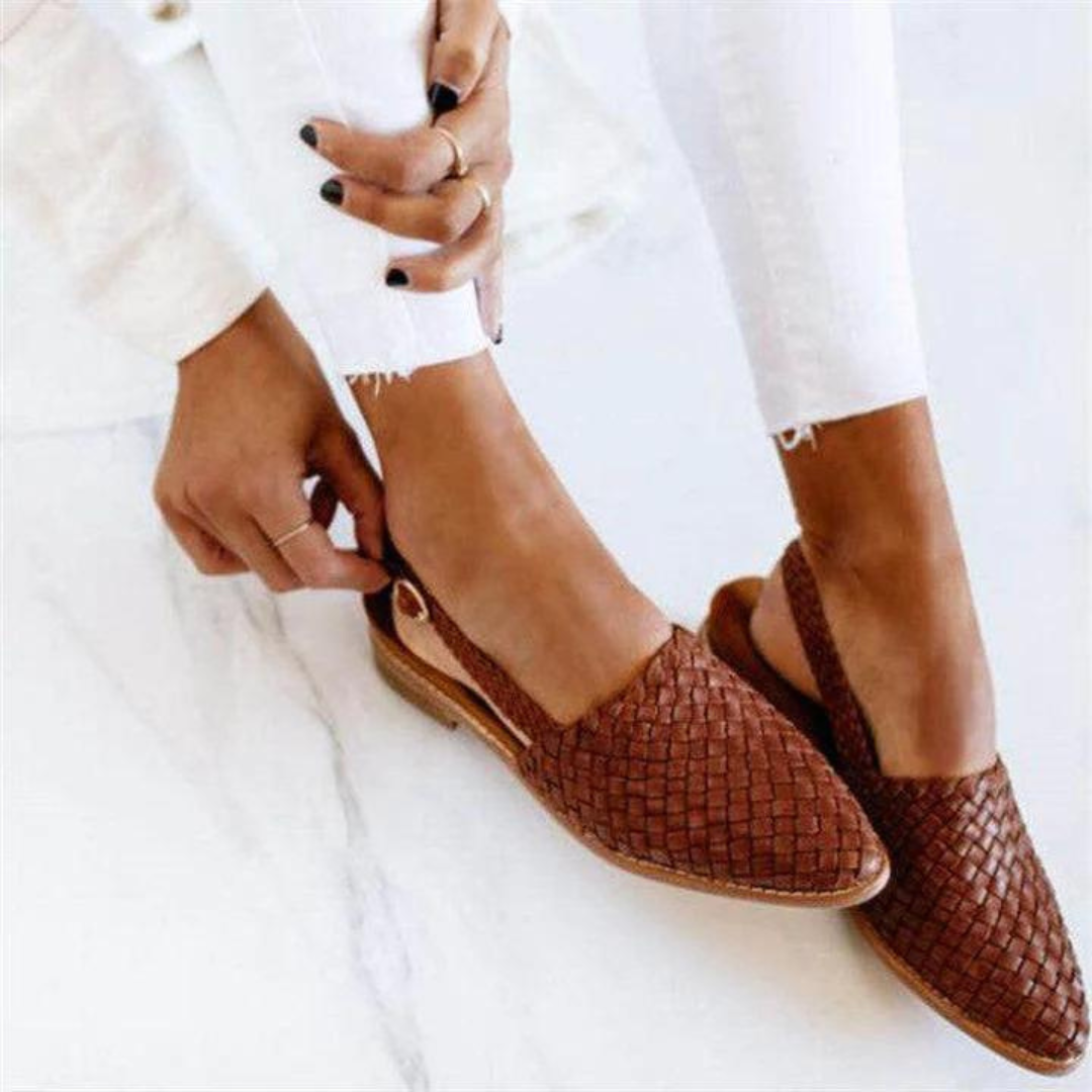 Elegant Woven Vegan Leather Ballerinas for Women - Summer Flats 0