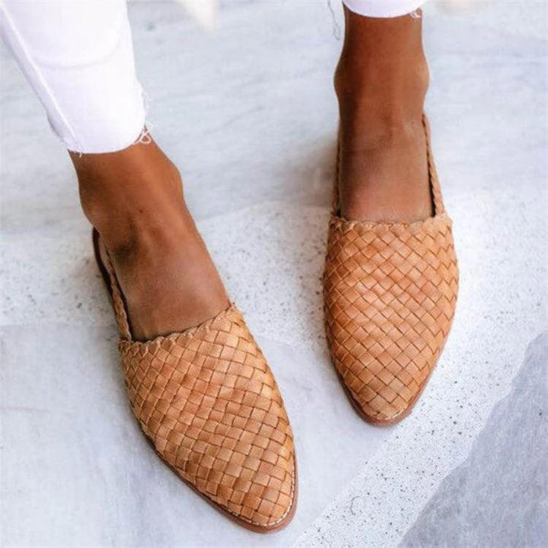 Elegant Woven Vegan Leather Ballerinas for Women - Summer Flats 2