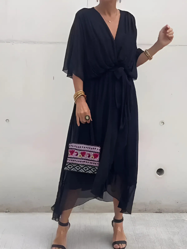 Elegant Wrap Midi Dress for Women - Versatile Formal Dresses for Any Occasion 0