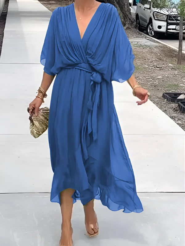 Elegant Wrap Midi Dress for Women - Versatile Formal Dresses for Any Occasion 2