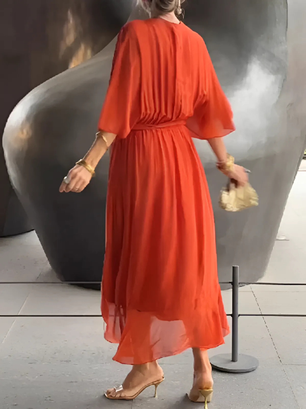 Elegant Wrap Midi Dress for Women - Versatile Formal Dresses for Any Occasion 4