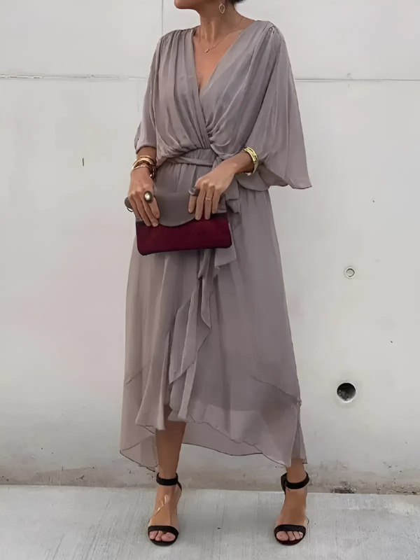 Elegant Wrap Midi Dress for Women - Versatile Formal Dresses for Any Occasion 6