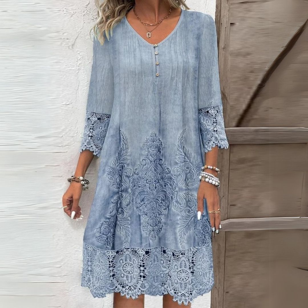 Floral Midi Dress for Women - Elegant Summer Style 0