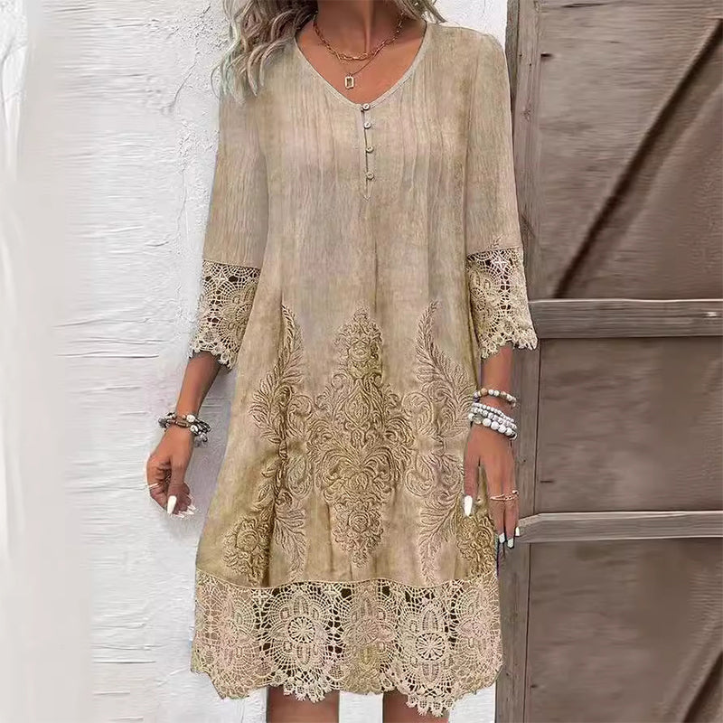 Floral Midi Dress for Women - Elegant Summer Style 2