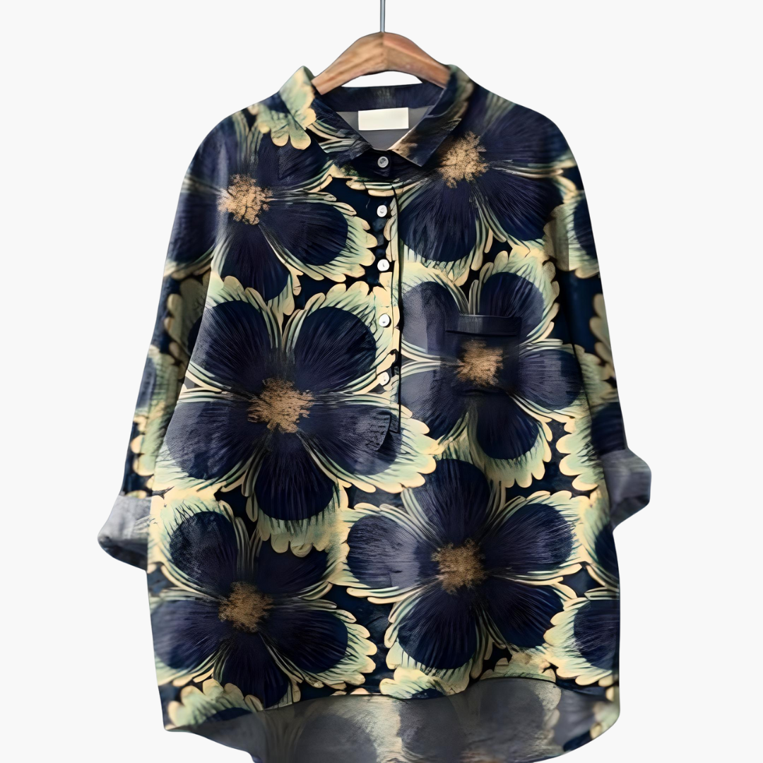 Floral Print Long Sleeve Blouse - Lightweight Summer Tops for Women, Stylish Casual Wear 1