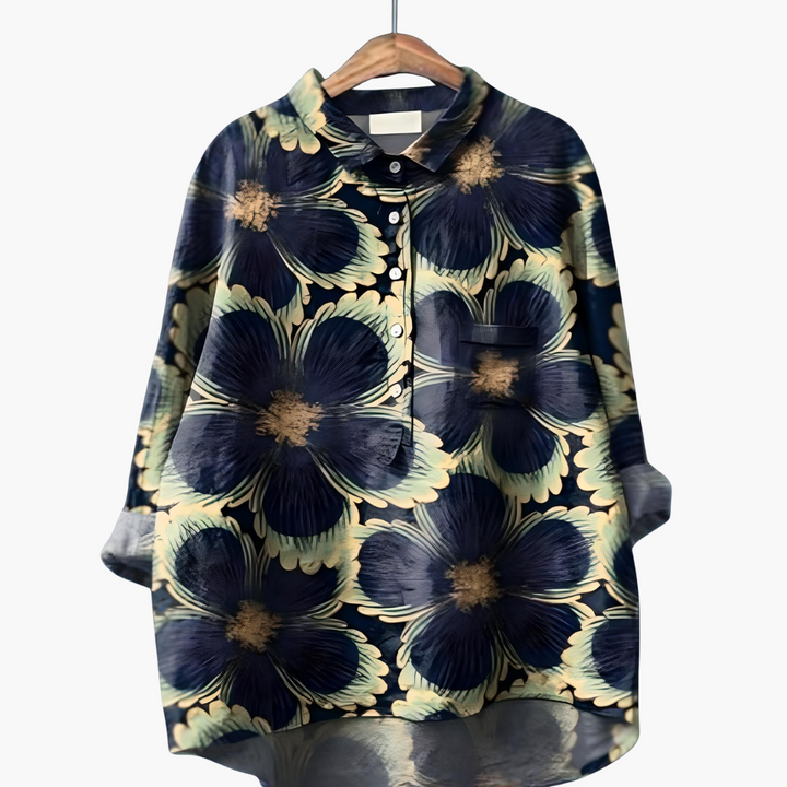 Floral Print Long Sleeve Blouse - Lightweight Summer Tops for Women, Stylish Casual Wear 1