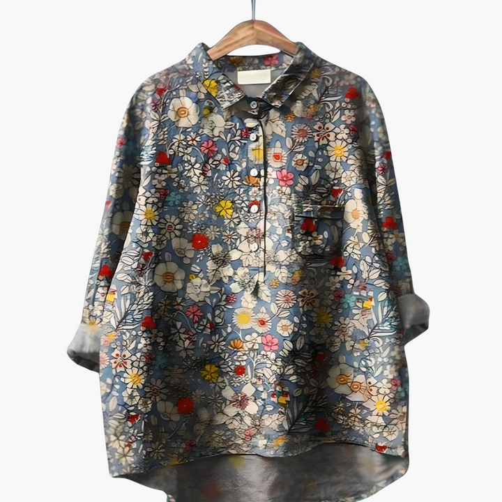 Floral Print Long Sleeve Blouse - Lightweight Summer Tops for Women, Stylish Casual Wear 10